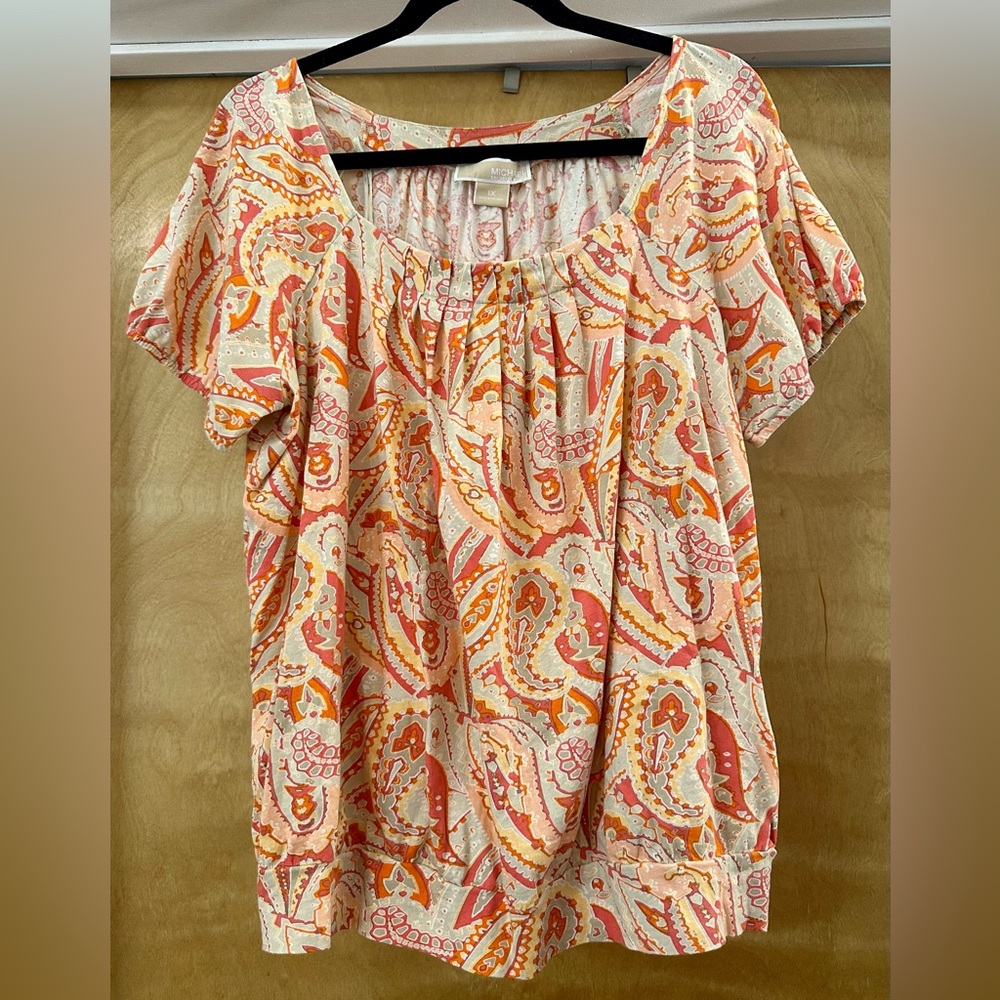Michael Kors Paisley Print Top - Size 1X